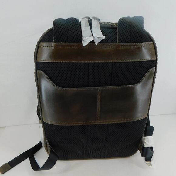 Frye Logan Multi Zip Leather Brown Slate Travel Backpack - Picture 9 of 16